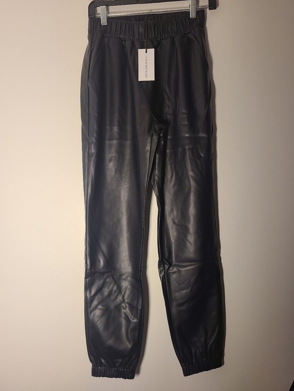 WeWoreWhat Faux Leather Jogger Pants Womens Size Small
